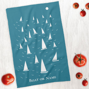 Personalised Sailing Boat Nautical Tea Towel