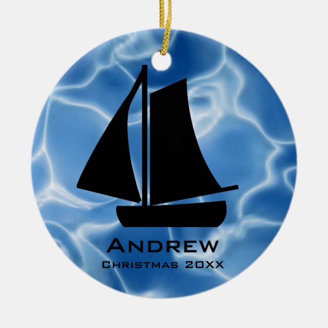 Personalised Sailing Ornament (Front)