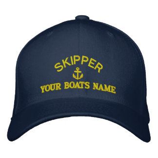 Personalised sailing skipper captains embroidered hat