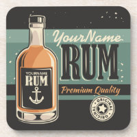 Personalised Sailor Rum Liquor Bottle Retro Sign