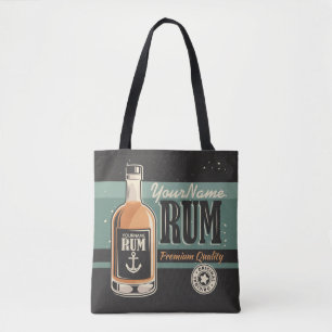 Personalised Sailor Rum Liquor Bottle Retro Sign  Tote Bag