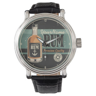 Personalised Sailor Rum Liquor Bottle Retro Sign  Watch