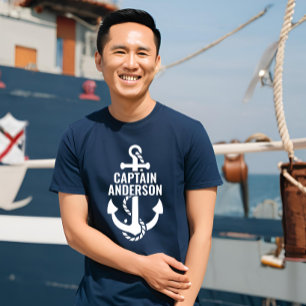 Personalised Sailorman Name Navy Anchor White Text Tri-Blend Shirt