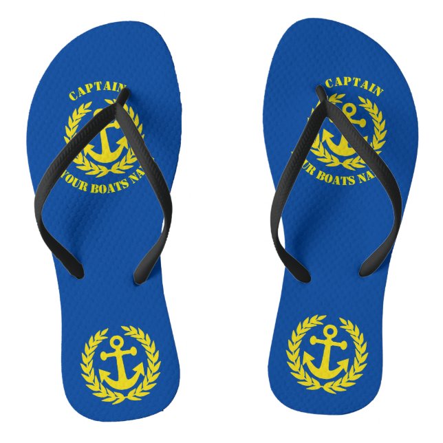 Personalised sailors anchor design jandals (Footbed)