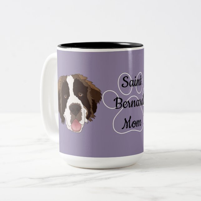 Personalised Saint Bernard Mum/ Dad  Two-Tone Coffee Mug (Front Left)