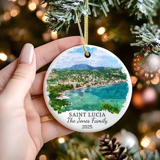 Personalised Saint Lucia Ornament, Saint Lucia  Ceramic Tree Decoration (Creator Uploaded)