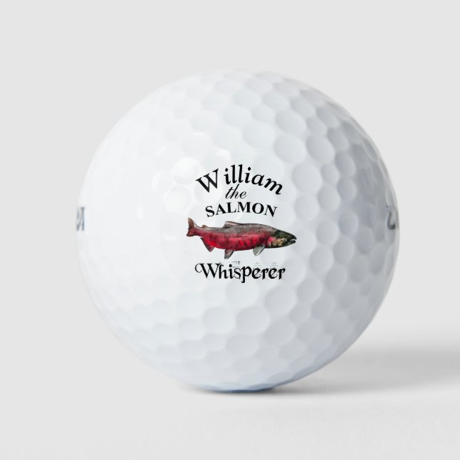 Personalised Salmon Whisperer Fisherman Golf Balls (Front)