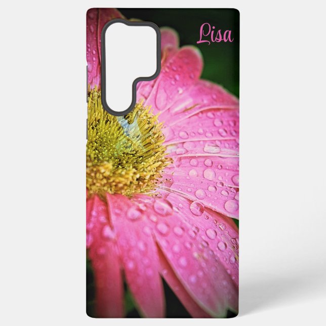 Personalised Samsung Case - Pink Gerbera Daisy (Back)