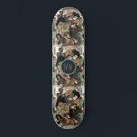 Personalised Samurai And Serpent Skateboard<br><div class="desc">Personalised bold samurai and serpent snake Asian art skateboard with your initials in the middle.</div>