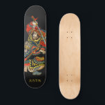 Personalised Samurai Black Skateboard<br><div class="desc">Personalised bold samurai warrior Asian art black skateboard with your name added. Lush bold colours.</div>