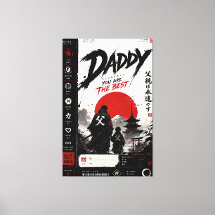Personalised Samurai Father Canvas Wall Art