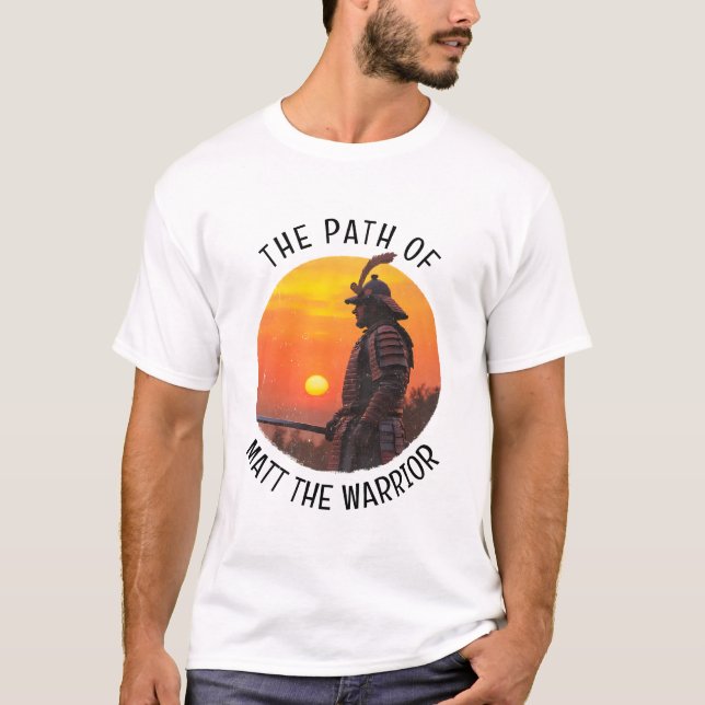 Personalised Samurai Warrior Sun Silhouette T-Shirt (Front)