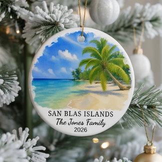 Personalised San Blas Islands Ceramic Ornament, Cu Tree Decoration