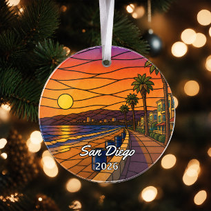 Personalised San Diego Acrylic Ornament, Custom Ca Ornament