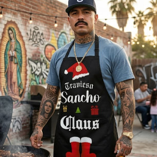 Personalised Sancho Claus Christmas Apron