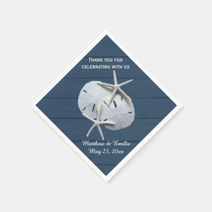 Personalised Sand Dollar Starfish Wedding Napkins