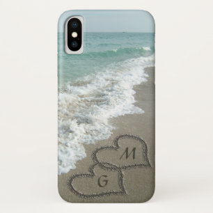 Personalised Sand Hearts on the Beach Case-Mate iPhone Case