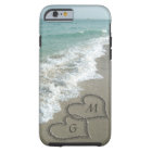 Personalised Sand Hearts on the Beach