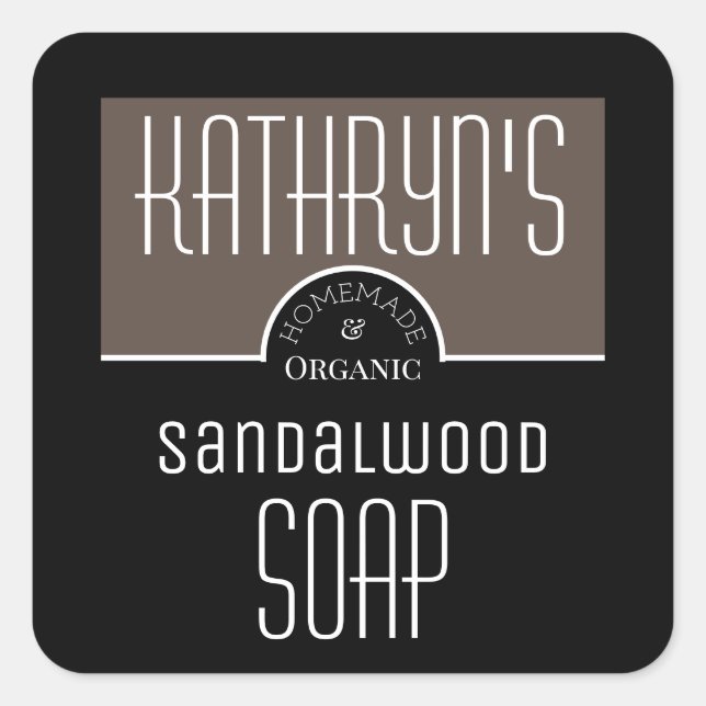 Personalised Sandalwood Soap Label (Front)