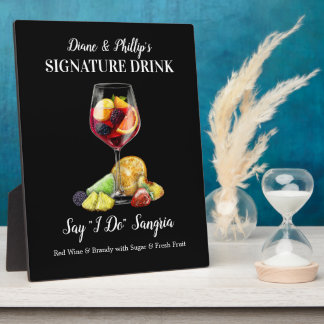 Personalised Sangria Cocktail Bar Drink Sign Plaque