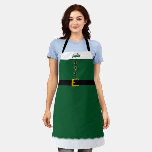Personalised Santa Apron-Christmas-Emerald Green- Apron