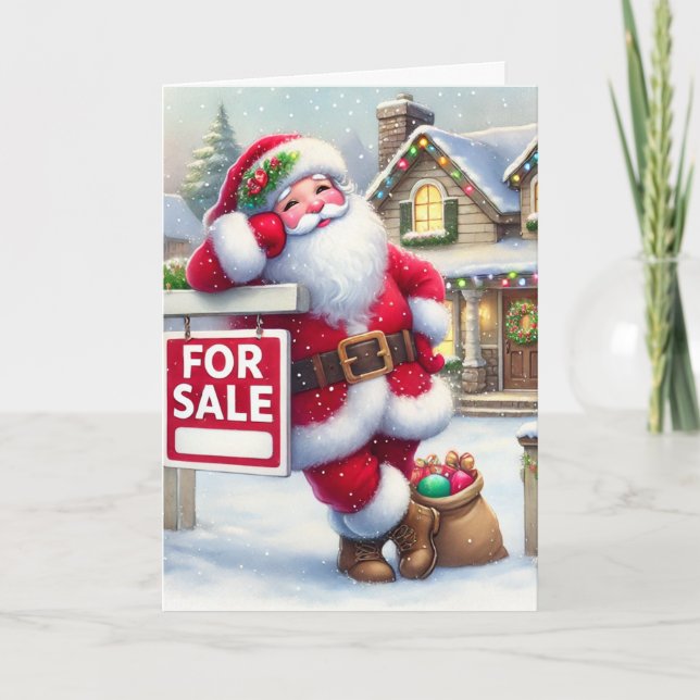 Personalised Santa as a Real Estate Agent Holiday Card (Front)