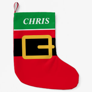 Personalised Santa belt small Christmas stocking