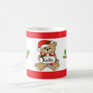 Personalised Santa Christmas Bear Coffee Mug