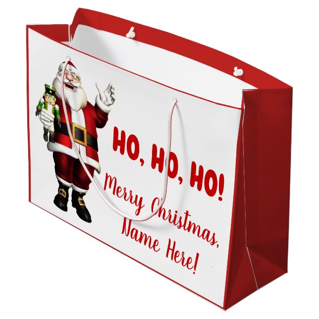 Personalised Santa Christmas Large Gift Bag (Back Angled)