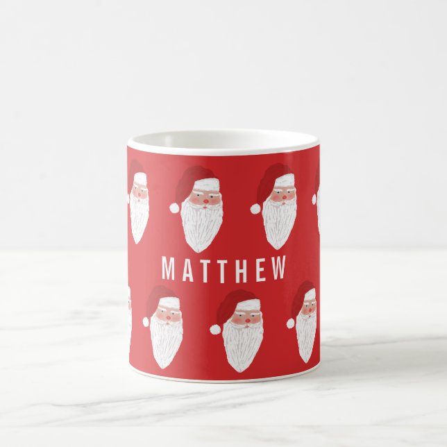 Personalised Santa Christmas Mug Gift - Red (Center)