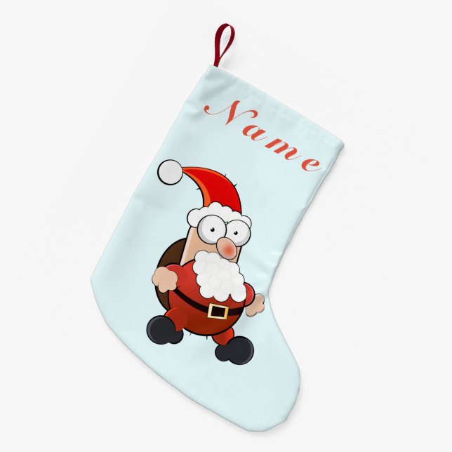 Personalised Santa Christmas Stocking with Name (Front (Hanging))