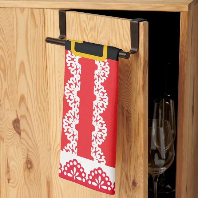 Personalised Santa  Christmas  Tea Towel (Thirds Fold)