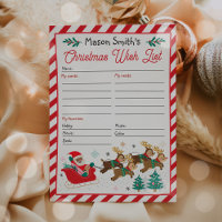 Personalised Santa Claus Christmas Wish List