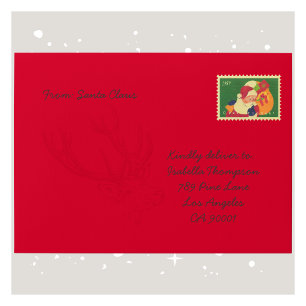 Personalised Santa Claus Envelope for Kids' Letter