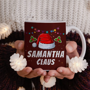 Personalised Santa Claus Hat Christmas Coffee Mug