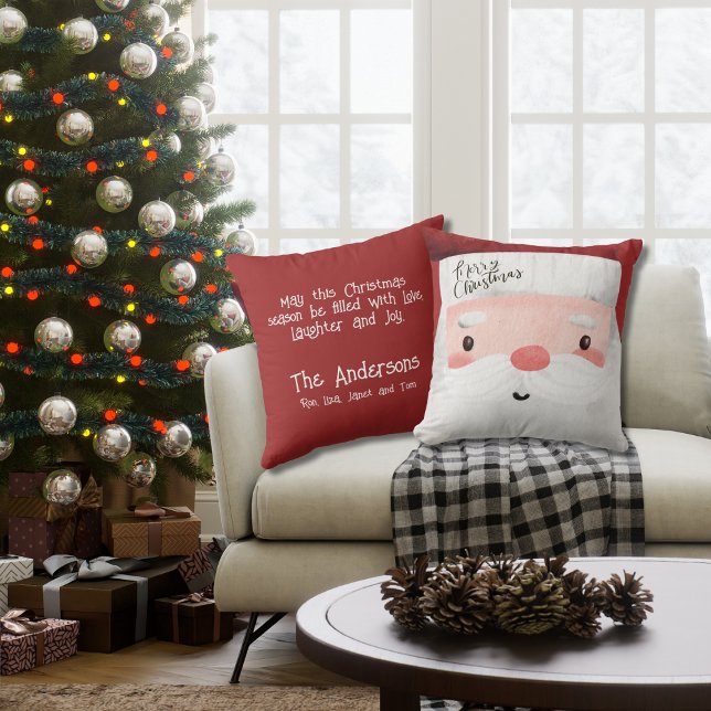 Personalised Santa Claus Merry Christmas  Cushion (Creator Uploaded)
