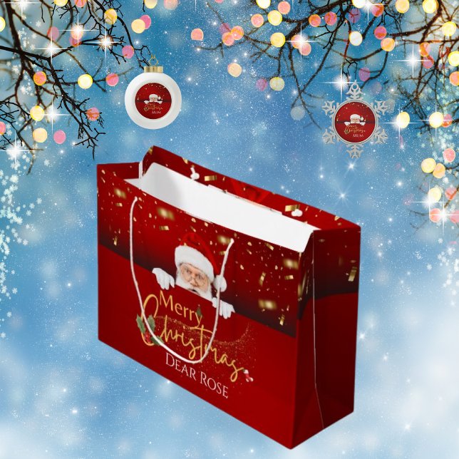Personalised Santa Claus Merry Christmas Gift Bag (Creator Uploaded)