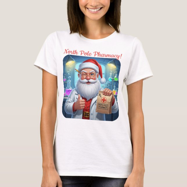 Personalised Santa Claus Pharmacy Shirt North Pole (Front)
