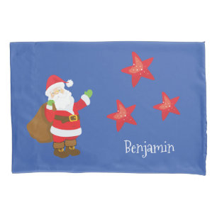 Personalised Santa Claus with Stars Pillowcase