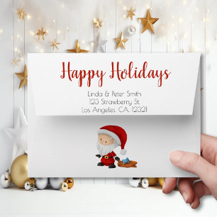 Personalised Santa Claus with Toys Christmas Envelope