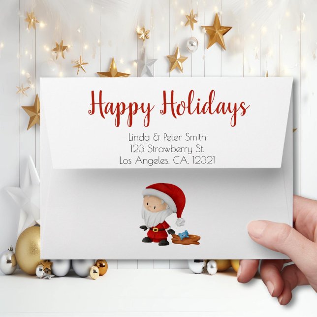 Personalised Santa Claus with Toys Christmas Envelope (Creator Uploaded)