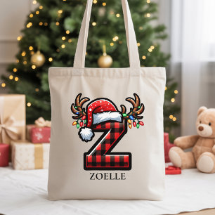 Personalised Santa festive tote bag gift for women