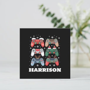 Personalised Santa Gaming Controller Gamer Xmas Holiday Card