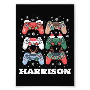 Personalised Santa Gaming Controller Gamer Xmas Photo Print