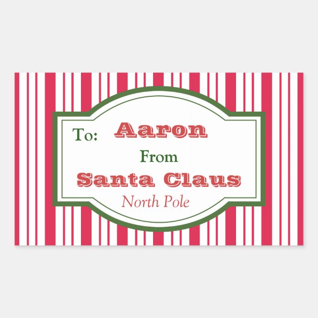 Personalised Santa Gift Tag Stickers (Front)
