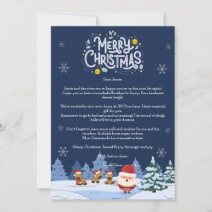 Personalised Santa Letter Christmas Card for Boys