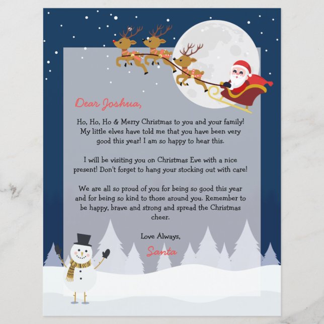 Personalised Santa Letter From North Pole (Front)