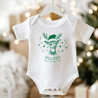 Personalised Santa Little Helper Reindeer Baby Bodysuit