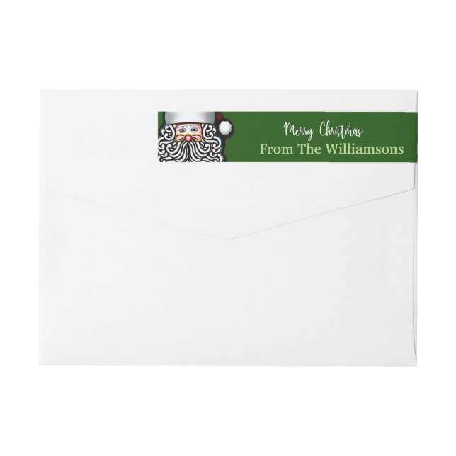 Personalised Santa Merry Christmas Address Wrap Around Label (Back)