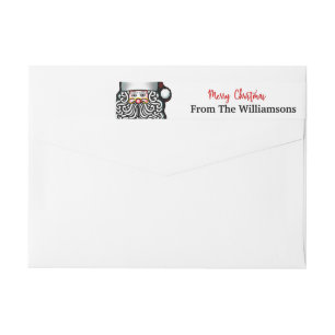 Personalised Santa Merry Christmas Return Address Wrap Around Label